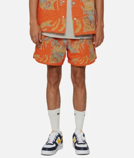 Valabasas Ghost Hands Orange Tapestry Shorts